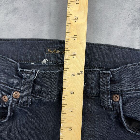 Nudie Jeans Co Jeans Size 27x30 Lean Dean Black Skies Denim Skinny 5 Pocket - Picture 13 of 14